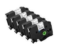 TBXwsofl Ruban d'étiquette 5PK Compatible avec P3100 E1000 Pro Ribbon Label Maker Imprimante Noir sur White Tze-231 TZE-631(5pcs Black on White)