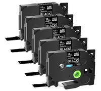 TBXwsofl Ruban d'étiquettes Blanc sur Noir 12 mm 1PK-10PK Compatible avec Les modèles d'imprimantes d'étiquettes PT-1000 Tze-335 TZ-335 pour numéro de pièce TZE335(5Pcs-White on Black)