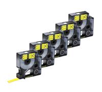 TBXwsofl Ruban d'étiquettes Compatible avec Rhion 4200 5200, 5 pièces, Fournitures d'imprimante Compatible avec numéro de pièce 18051 18053(5PK Yellow 19mm)