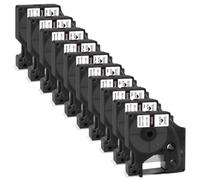 TBXwsofl Ruban d'étiquettes Noir sur Blanc, 19mm, 10 pièces, Compatible avec Les Fournitures d'imprimante Compatible avec la référence 18445, Fonctionne avec la Machine 4200 5000 5200 6000