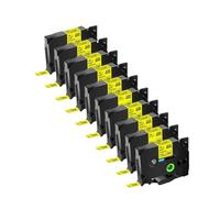 TBXwsofl Ruban d'étiquettes Noir sur Jaune AZE-631, 10 pièces, Ruban laminé de 12mm, Compatible avec Les modèles d'imprimante TZ Tze-631 Tze 631 Compatible avec numéro de pièce AZE-631