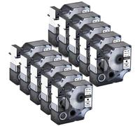 TBXwsofl Ruban d'étiquettes Noir sur Transparent, 19mm, Taille Standard, Compatible avec Le Ruban D1 45800, Fournitures d'imprimante Compatible avec imprimantes LabelManager 300 350D, 10 pièces