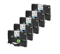 TBXwsofl Ruban thermorétractable 5/10PK12mm, Compatible avec Les modèles d'imprimante 6/9/12/18/24mm, Compatible avec numéro de pièce Hse-231(5PK Black on White)