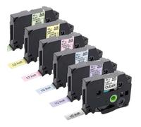 TBXwsofl Tapes d'étiquette compatibles Multicolor TZ131 MQF31 MQ531 E31 Y31 G31 Compatible avec PTH-110 L'imprimante d'étiquetage Fonctionne avec Tze Label Maker Tape