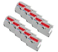 TBXwsofl Tapis 12 mm M MK231 MK221 MK131 Compatible avec PT-70 PT-80 IMPRIMITATION DE L'IMPRIMANCE DE L'IMPRIMANCE DE L'IMPRIMANCE(10PK Black on Red)