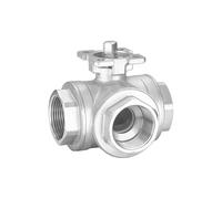 TBZFNZXF Robinet à boisseau sphérique à trois voies SS304 en acier inoxydable SS304 de 6,35 mm, 1,2 cm, 1,2 cm, 3/8", 1/2", filetage femelle DN8/DN10/DN15/DN20/DN25 (2,5 cm, type T)