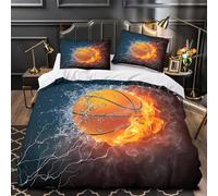 TBZXEEWOE Basket-feu-Eau Parure de Lit Imprimé en 3D Super Douce Léger Hypoallergique Housse de Couette Microfibre Fermeture Éclair Respirante Résistante for Garçons Adolescents Single（140x200cm）