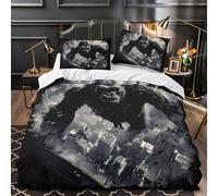 TBZXEEWOE Chaos Urbain du Singe géant Housse de Couette Microfibre Hypoallergique 3D Effet Ultra Douce Parure de Lit Fermeture Éclair Super Douce Confortable for Enfant Single（140x200cm）