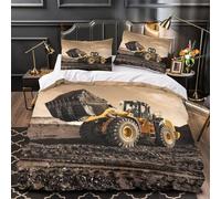 TBZXEEWOE Chargeuse Lourde Parure de Lit Imprimé en 3D Douce Microfibre résistante Construction Industrielle Housse de Couette Fermeture Éclair Léger Hypoallergique for Femmes Single（135x200cm）