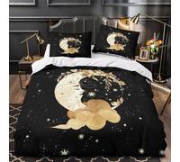 TBZXEEWOE Déesse de la Lune Parure de Lit 3D Effet Super Douce Résistante Fantaisie Housse de Couette Microfibre résistante Fermeture Éclair Respirante for Enfants Garçons Filles Single（140x200cm）