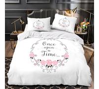 TBZXEEWOE Il était Une Fois Housse de Couette Microfibre Hypoallergique 3D Imprimée Super Douce Parure de Lit Fermeture Éclair Confortable Léger Respirante for Couple Single（140x200cm）