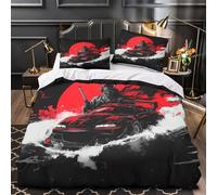 TBZXEEWOE Motif de Skateboard Parure de Lit Imprimé en 3D Microfibre Ultra Douce Super Douce Housse de Couette Fermeture Éclair Hypoallergique Respirante for Enfants Garçons Ado Super King（260x220cm）