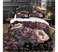 TBZXEEWOE Motif Floral Parure de Lit 3D Imprimée Microfibre Ultra Douce Hypoallergique Style botanique Vintage_8 Housse de Couette Fermeture Éclair Super Douce Résistante for Adulte Single（140x200cm）