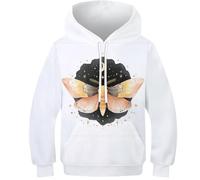 TBZXEEWOE Mouchette Pulls Imprimé 3D Fashion Lune Capuches Teen Gar?ons Filles - Capuche+Poche, Manches Longues, Confortable À Porter 13-15Y