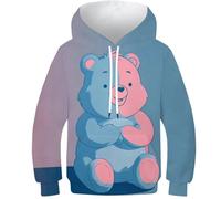 TBZXEEWOE Ours Capuches Teen Imprimé 3D Fashion Ours Sweat-Shirts Garçons Filles - Pull avec Poche, Manches Longues, Lavable en Machine 10-12Y