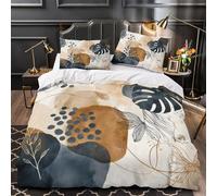 TBZXEEWOE Résumé botanique Housse de Couette 3D Effet Hypoallergique Confortable Léger Minimaliste Moderne Parure de Lit Microfibre résistante Fermeture Éclair Douce for Filles Ado Single（140x200cm）