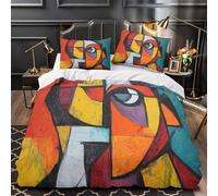 TBZXEEWOE Résumé botanique Parure de Lit Microfibre Hypoallergique Douce Confortable Design Minimaliste Housse de Couette 3D Effet Fermeture Éclair Résistante for Fille King（220x240cm）