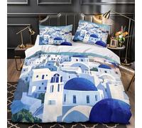 TBZXEEWOE Scène de Santa Beach Housse de Couette Microfibre Hypoallergique Ultra Douce Respirante Parure de Lit 3D Effet Fermeture Éclair Confortable for Filles Ado Double（200x200cm）