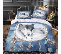 TBZXEEWOE Scène de Village d'hiver Parure de Lit Microfibre 3D Imprimée Ultra Douce Confortable Housse de Couette Fermeture Éclair Résistante Respirante for Fille Super King（260x220cm）