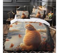 TBZXEEWOE Scènes d'automne à Londres Housse de Couette 3D Effet Microfibre Hypoallergique Ultra Douce Parure de Lit Fermeture Éclair Douce Respirante for Filles Ado Double（200x200cm）