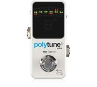 TC Electronic Accordeur Polytune 3 Mini – polyphonique, plusieurs modes, tampon en bonafure, blanc
