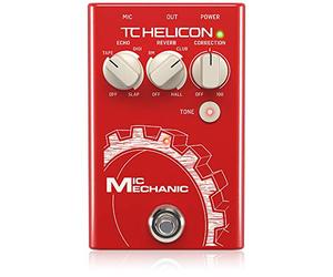 TC Helicon Mic Mechanic 2 Pédale de Compression Vocale Ultra-Simple Alimentée par Pile avec Réverb, Écho et Correction de La Justesse