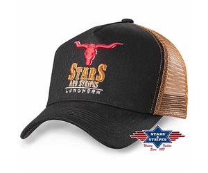TC LONGHORN black Casquette western Stars and Stripes unisexe