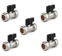 TC Lot de 5 valves d'isolation à compression avec poignée à levier noire 15 mm
