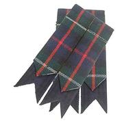 TC Scottish Kilt Hose Sock Flashes - Divers jarretelles en tartan pointu en laine acrylique - Jarretières élastiques avec réglage Velcro, Mackenzie Tartan, Taille unique