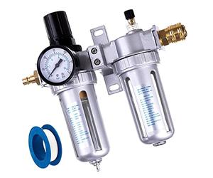 TC TECHNIC 1/2" Unité d'entretien d'air comprimé Lubrificateur Réducteur de pression pour compresseur 0,040