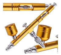 TC TECHNIC - Aérographe - Outil de Précision a Double Action pour Les Lignes Fines, Les Ombres et Le Dessin, Adapté a Une Large Gamme d'Applications - Buse de 0,3mm + Réservoir, AB-140 Or