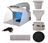 TC TECHNIC Cabine de peinture aérographe portable avec plateforme rotative - Cabine de pulvérisation avec éclairage LED