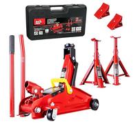 TC TECHNIC Cric ŕ Voiture Hydraulique Levage 2Ton Big Red 135-340mm Supports et Cales