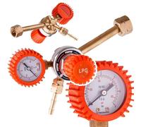 TC TECHNIC - Détendeur pour Bouteille de Gaz - Détendeur avec Manomètre, pour Propane-Butane, GPL pour Bouteilles de Propane de 11kg avec Bride, Laiton, Mini 1 ZR-15P