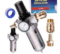 TC TECHNIC Filtre à Air avec Réducteur Pression de Service Maximale 10 bar Empêche Rouille d'Endommager Tuyau Débit d'Air Maximal 4000 l/min Filetage 1/2" (~19 mm) Purge d'Eau Manuelle