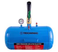 TC TECHNIC Gonfleur, Gonfleur de Pneu Professionnel, Booster d'Air 40l, Gonfleur d'Amortisseur de Pneu, Canon à Air, Aide au Remplissage, Canon à Air avec Manomètre à Glicérine