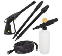 TC TECHNIC Hobby Pistolet Lance avec Buse Réglable + Turbo + Lance à mousse + 5m Tuyau Pour Nettoyeur Haute Pression Kärcher K2 K3 K5 K7
