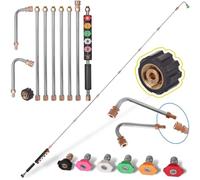 TC Technic Lance télescopique avec filetage intérieur M22 x 1,5 - Compatible avec les nettoyeurs haute pression Kärcher HD/HDS (pas de Easy!Lock) - 280 cm modulaire - Kit avec lances d'angle - 160