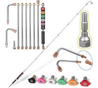 TC Technic Lance télescopique compatible avec KRÄNZLE 1050 XA 15 XA 1 D10 Nettoyeur haute pression, modulaire, 280 cm, kit avec lances d'angle, 160 bar, accessoires pour toit et façade