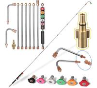 TC Technic Lance télescopique compatible avec nettoyeur haute pression Black + Decker - 280 cm modulaire - Kit avec lances d'angle - Raccord rapide - Raccord à baïonnette - 160 bar - Accessoires pour