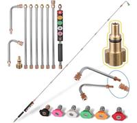 TC Technic Lance télescopique compatible avec nettoyeur haute pression Parkside/Lavor, 280 cm, modulaire, kit avec lances d'angle, raccord rapide, raccord à baïonnette, 160 bar, accessoires pour toit