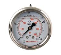 TC TECHNIC Manomètre à glycérine 0-40 Bar 600 PSI 63mm 1/4" à Pneumatique Hydraulique