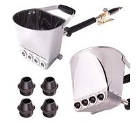 TC TECHNIC Pistolet à Ciment pneumatique 4 l, Buses métalliques-FI 19 mm, Poids 2,5 kg, INCL. 4 x 11 mm, 4 x Buses 9 mm, Machine à plâtrer, Pistolet à plâtrer