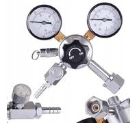 TC TECHNIC Réducteur de pression CO2 - Dioxyde de carbone - Double manomètre Régulateur de pression pour bière, brassage de bière, tireuse à bière