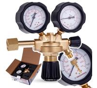 TC Technic - Réducteur de pression CO2 pour argon et dioxyde de carbone - Régulateur de gaz pour soudage et aquarium - Avec vanne d'arrêt - 0-4 bar - 32 m³/h - 2 manomètres - G1/4 + W21,8
