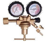 TC TECHNIC Réducteur de pression d'azote 40 bar avec adaptateur SAE, régulateur de gaz en laiton pour N₂ jusqu'à 200 bar, kit avec raccord SAE 1/4", 40 m3/h, manomètre 60 mm