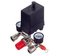 TC TECHNIC Régulateur de pression 400 V avec écharpe de pression avec 2 rouleaux de 0 à 12 bar, filetage extérieur 1/2 » (~ 21 mm)