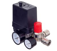 TC TECHNIC Régulateur de pression TC TECHNIC 400 V avec écharpe de pression avec 2 manomètres, filetage extérieur 1/4