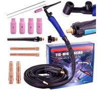 TC TECHNIC - Torche de soudage TIG, pistolet de soudage à l'arc - Kit d'accessoires complet, diamètre de la fiche 9 mm, raccord de type 21, torche flexible de type FLEX 4 m