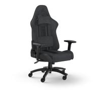 Corsair TC100 RELAXED Fauteuil Gaming - Tissu - Design Inspiré des Sports Automobiles - Coussin Lombaire - Coussin Repose-nuque Détachable en Mousse à Mémoire de Forme - Gris et Noir